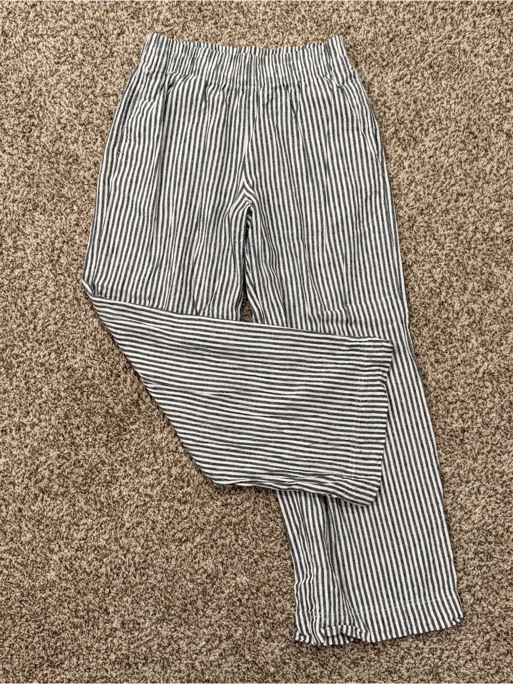 Striped Blue and White Linen Pants
